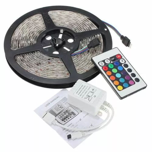 Kit Banda Led Rgb 5 M 75 W 60 Led Urim 120 Grade Telecomanda Hop1000496