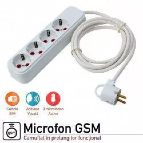 A good friend Missing delinquency Microfon GSM Spion Ascuns In Prelungitor 3 Microfoane Incorporate cu la DOMO
