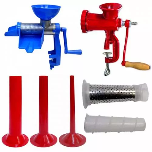 Pachet Masina De Tocat Rosii Albastra Masina De Tocat Carne Manuala Set 3 X Palnie Separator Rosii Nr 10 Pac0362