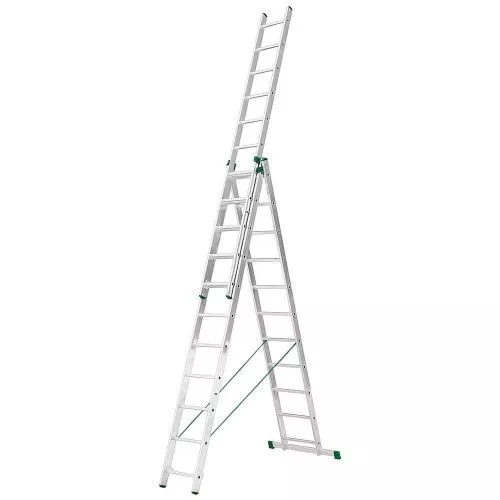 Scara Universala Aluminiu Alverosal Eurostil 3 Tronsoane 11 Trepte 3 X 11 Inaltime 7 11 M Hh 7611