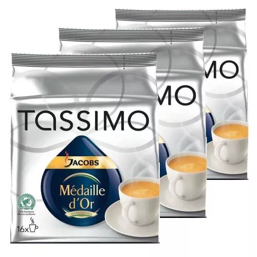 Set 3 X Capsule Jacobs Tassimo Medaille D Or 16 Capsule 111 G Tassjmd3